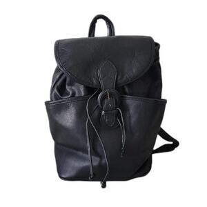 Boulder Ridge Vintage Leather Backpack Black Full Grain Cowhide Womens